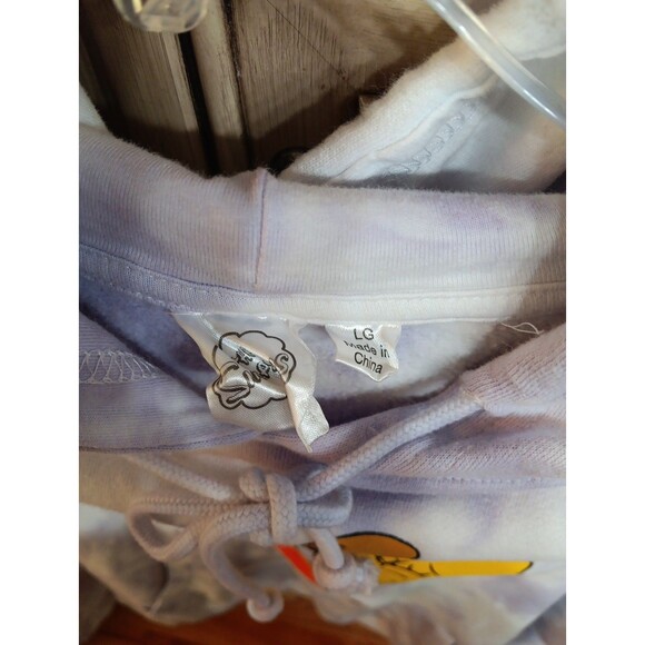 The Simpsons Lisa Hooded Sweatshirt White Purple Tie Dye‎ Saxophone L - Large - Picture 4 of 4